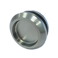 Pair Of 50mm Round Flush Pull Handles (CFH-50FB) - Adhesive Fixing