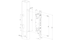 Locinox Fiftylock - Insert Gate Lock 50mm Profile Only -Barrier Components fiftylock drawing big