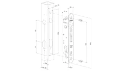 Locinox Fortylock - Insert Gate Lock 40mm Profile Only -Barrier Components fortylock drawing