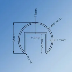 Glass Balustrade Split Tube Handrail - 3m -Barrier Components handrail 2
