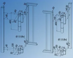 Mammoth Hydraulic Gate Closer & Hinge Kit - 180º Opening -Barrier Components mammoth 180 3 3 1