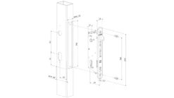 Locinox Sixtylock - Insert Gate Lock 60mm Profile Only -Barrier Components sixtylock drawing
